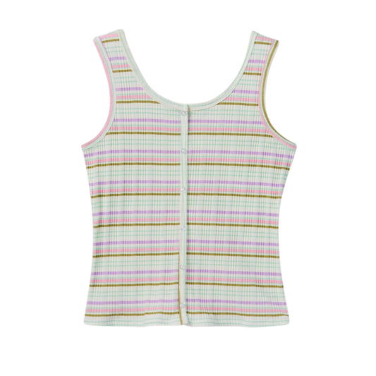 ART CLASS Girls Tops XL / Multi-Color ART CLASS - Buttons Sleeveless Tank Top