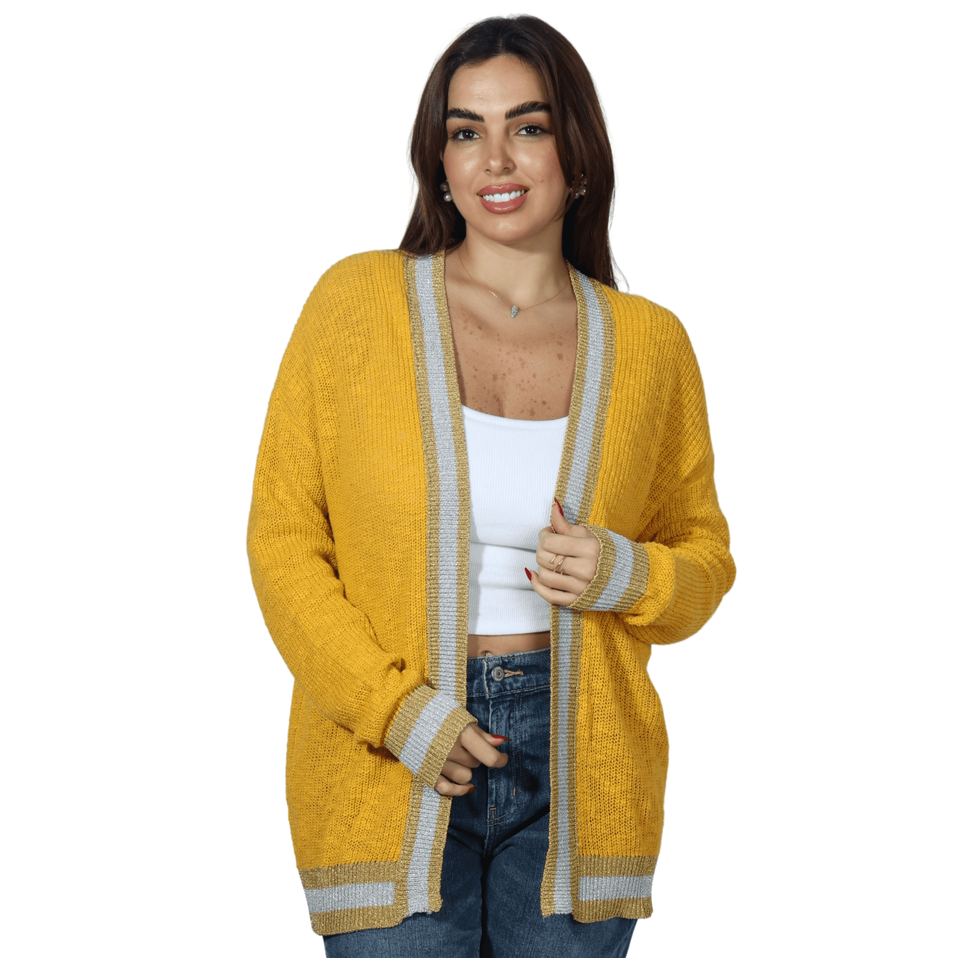 ART LOVE Womens Jackets M / Yellow ART LOVE - Knitted cardigan