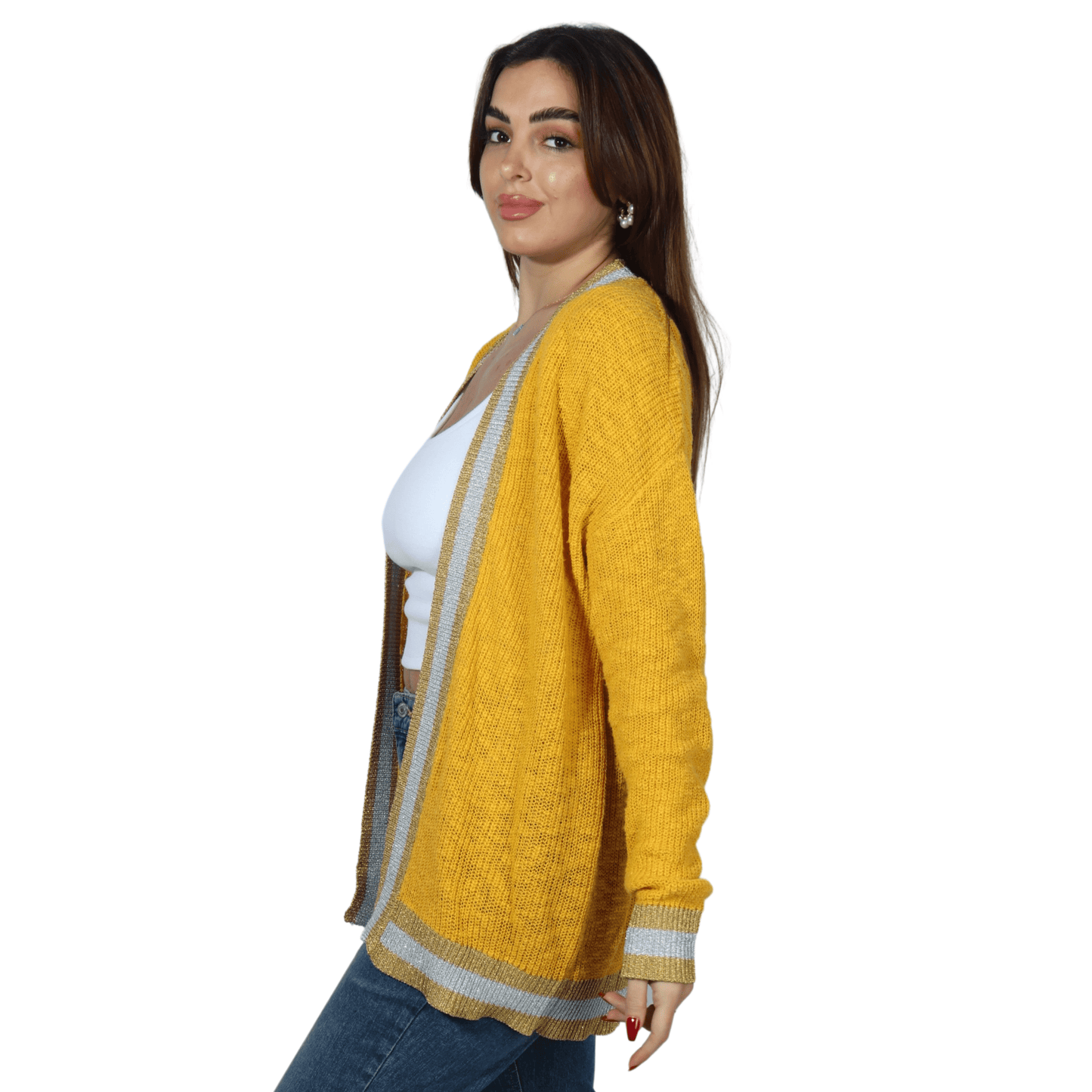 ART LOVE Womens Jackets M / Yellow ART LOVE - Knitted cardigan