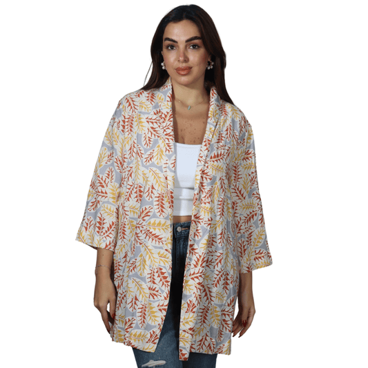 ART LOVE Womens Jackets ART LOVE - Leaf print cardigan