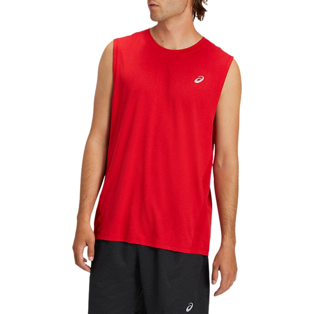 ASICS Mens sports S / Red ASICS - Sleeveless Heather Tech Top