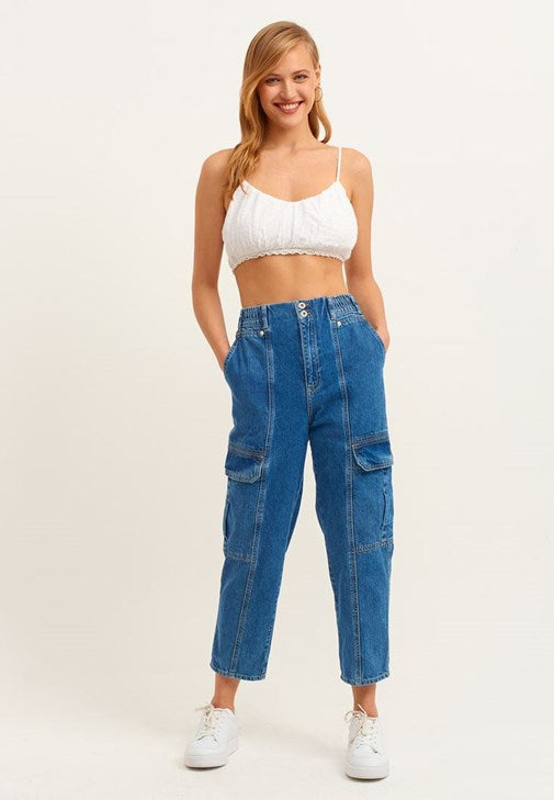 OXXO - Strappy and Pleated Crop Top