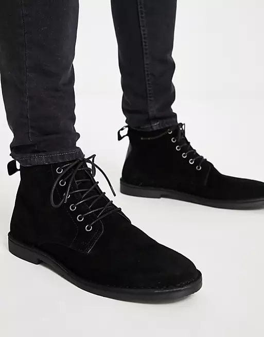 ASOS 46 / Black ASOS - Suede Desert Boots Suede With Leather Detail