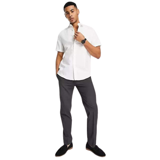 ASOS Mens Tops M Long Tall / White ASOS - Regular Smart Linen Shirt