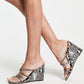 ASOS Women Shoes 39 / Multi-Color ASOS - Theory Strappy High Wedges In Snake