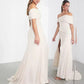 ASOS Womens Dress L / Off-White ASOS -  Beatrice Bardot Drape Wrap Wedding Dress