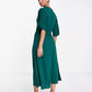 ASOS Womens Dress ASOS -  Cowl Neck Midi Dress With Wrap Skirt