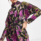 ASOS Womens Dress S / Multi-Color ASOS -  Floral Printed Maxi Dress With Batwing Sleeve And Wrap Waist