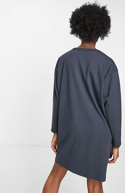 ASOS Womens Dress S / Grey ASOS - Oversized long sleeve t-shirt dress