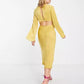 ASOS Womens Dress XL / Yellow ASOS - Tie Front Satin Midi Dress