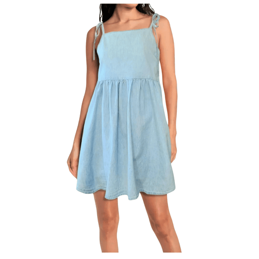 ASOS Womens Dress M / Blue ASOS - Tie Straps Lightweight Denim Dress