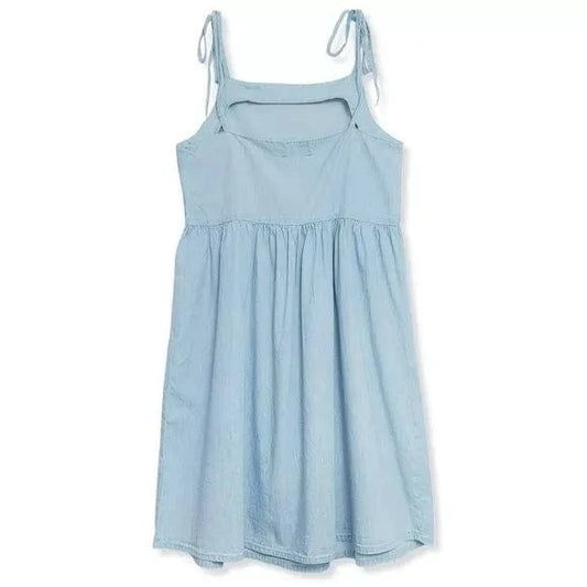 ASOS Womens Dress M / Blue ASOS - Tie Straps Lightweight Denim Dress