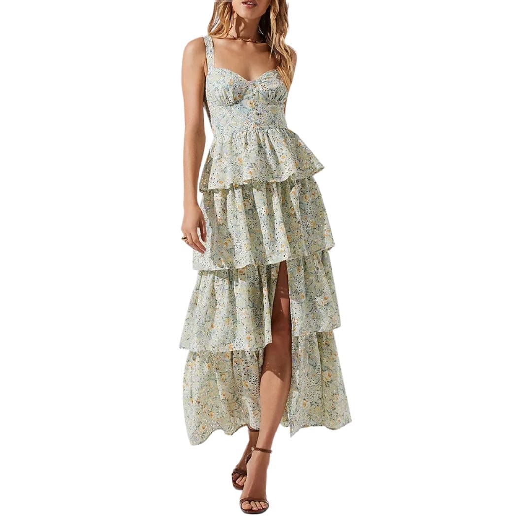 ASTR Womens Dress L / Multi-Color ASTR - Midsummer Tiered Floral Print Dress