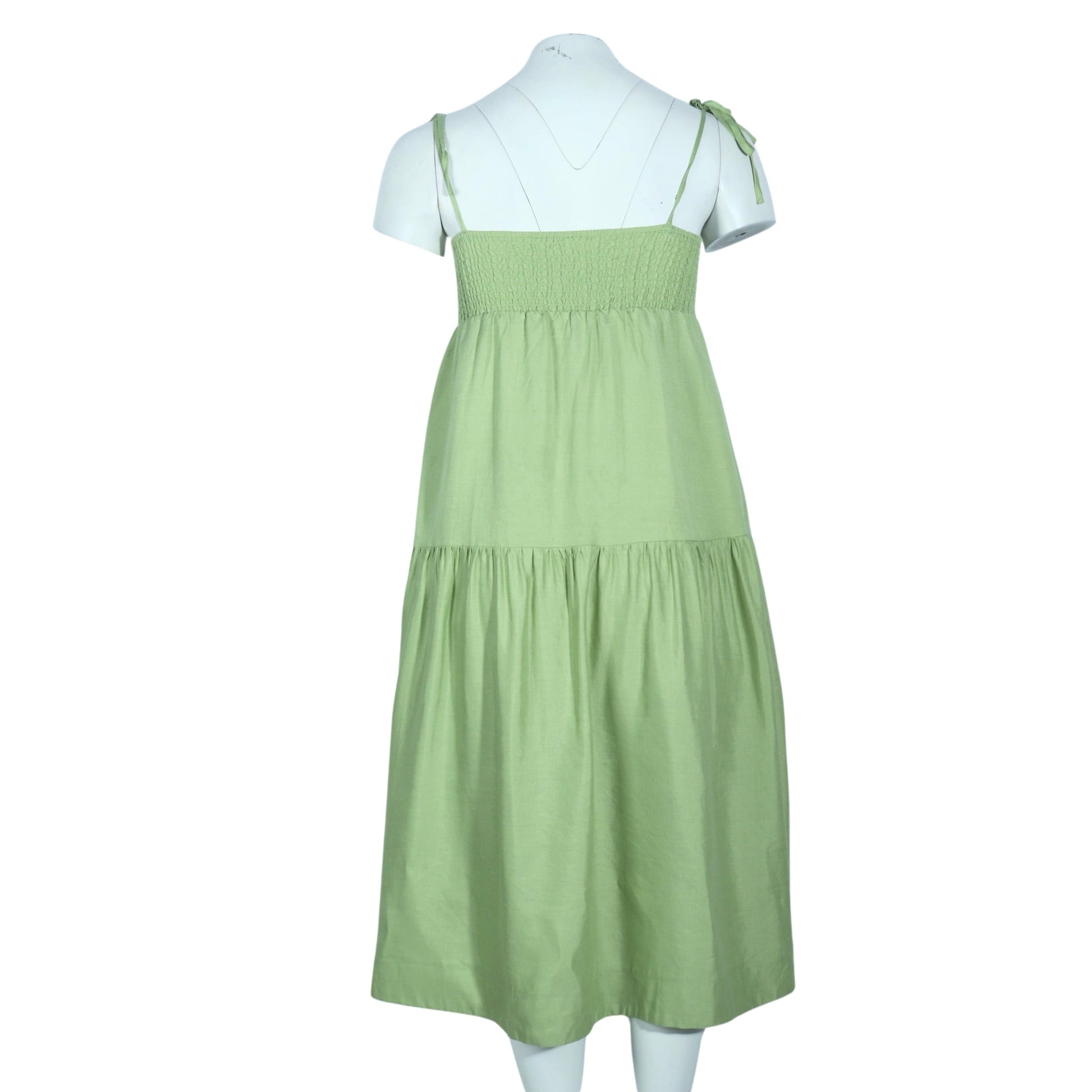 ASTR Womens Dress L / Green ASTR - Smocked Ruffled Midi Dress