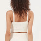 ASTR Womens Tops M / White ASTR - Embellished Sweater Crop Top