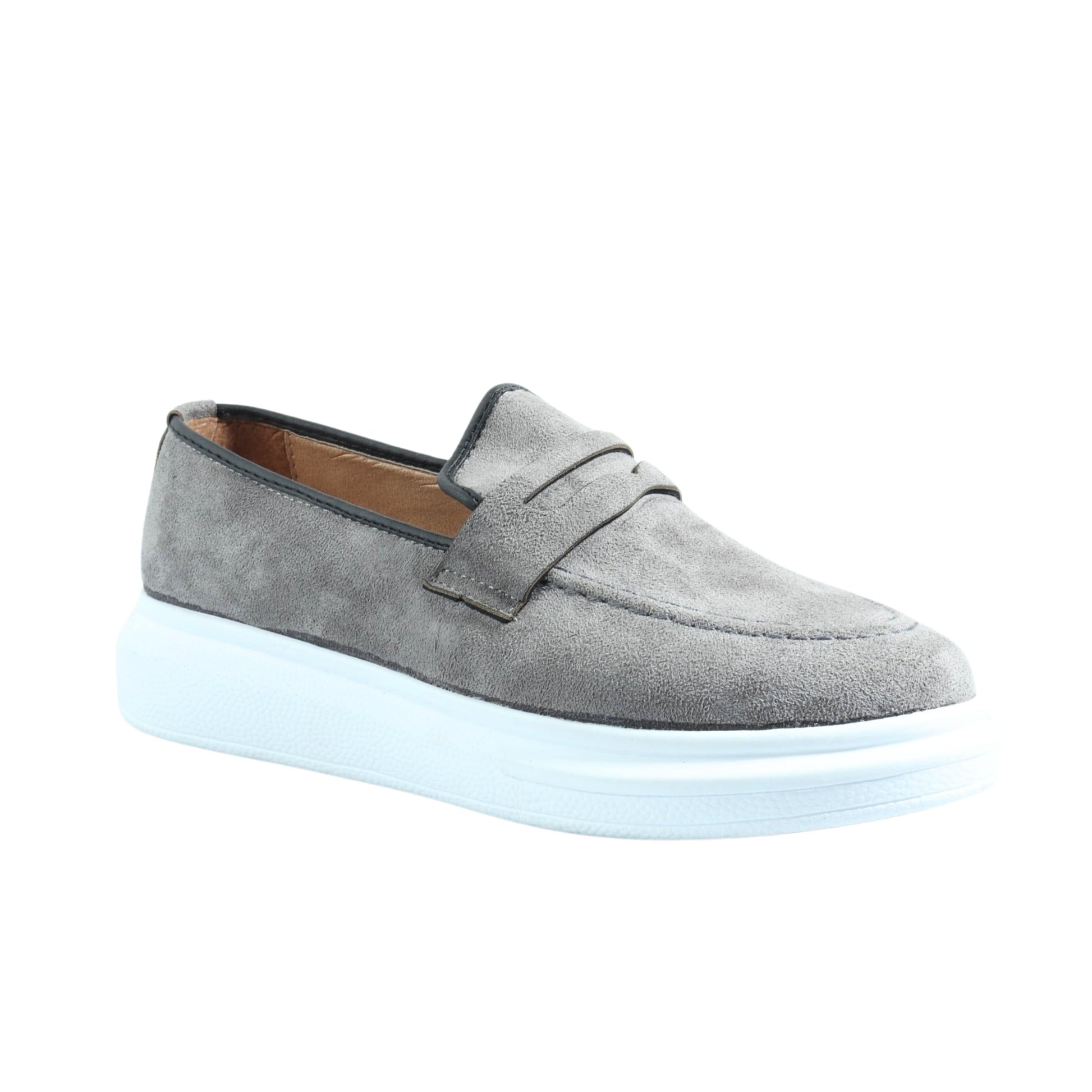 ATABEY Mens Shoes 41 / Grey ATABEY - ALMOND TOE SUEDE LOAFERS