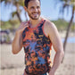 ATLAS FOR MEN Mens Tops XXXXL / Orange ATLAS FOR MEN - Printed Design Sleeveles T-Shirt