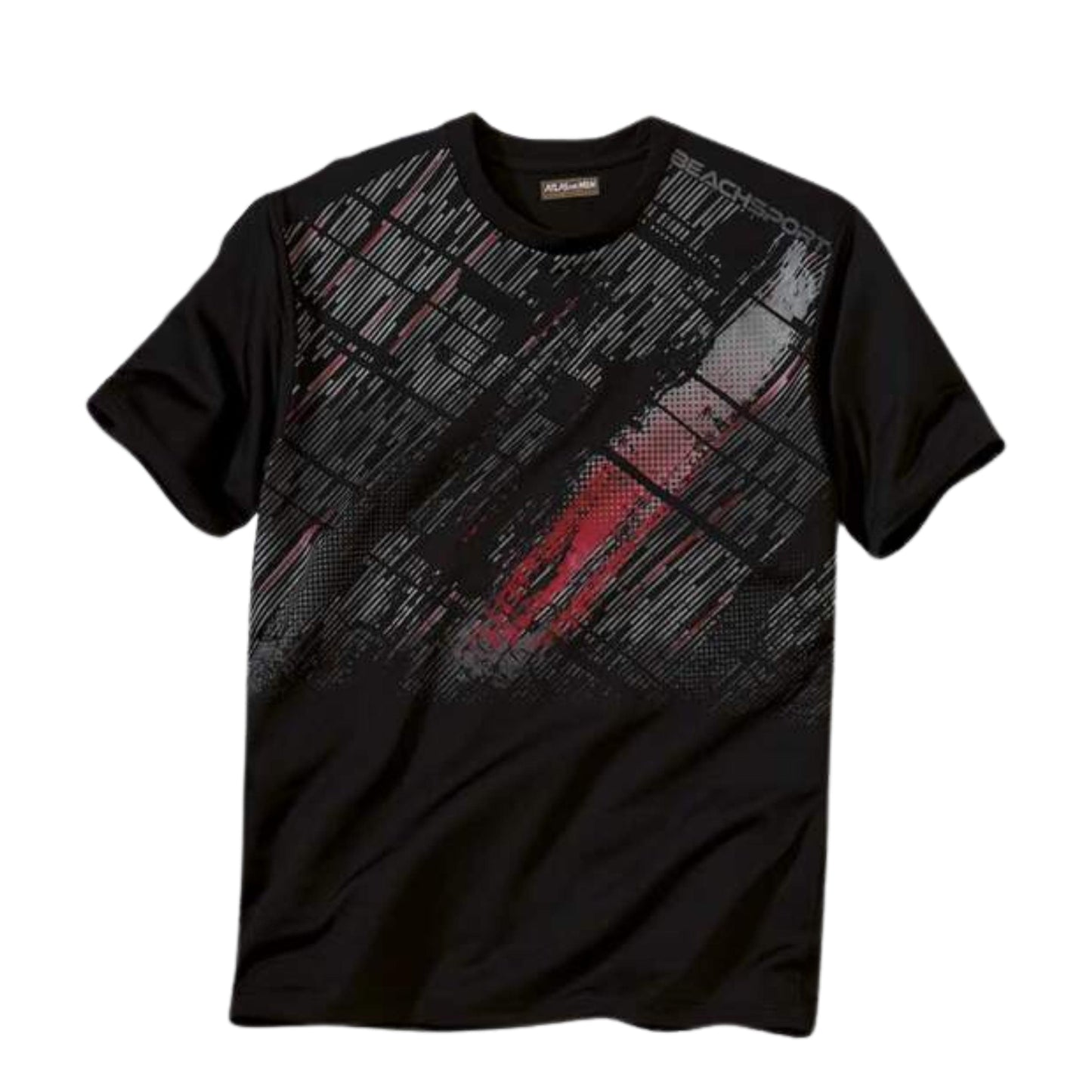 ATLAS FOR MEN Mens Tops L / Black ATLAS FOR MEN - Printed Short Sleeveles T-Shirt