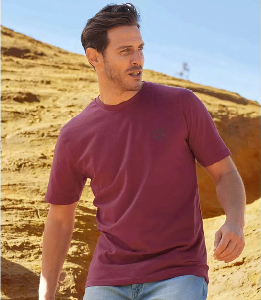 ATLAS FOR MEN Mens Tops L / Red ATLAS FOR MEN - Round Neck Short sleeves T-Shirt