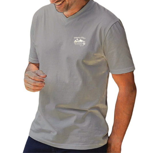 ATLAS FOR MEN Mens Tops XL / Light Grey ATLAS FOR MEN -  V-Neck T-Shirts