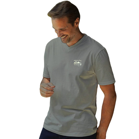ATLAS FOR MEN Mens Tops XXXXL / Grey ATLAS FOR MEN -  V-Neck T-Shirts