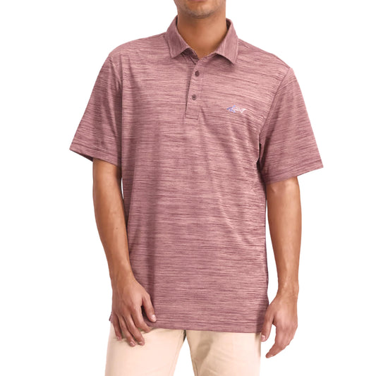 ATTACK LIFE Mens Tops S / Purple ATTACK LIFE -  Norman Mens Heathered Logo Polo T-Shirt