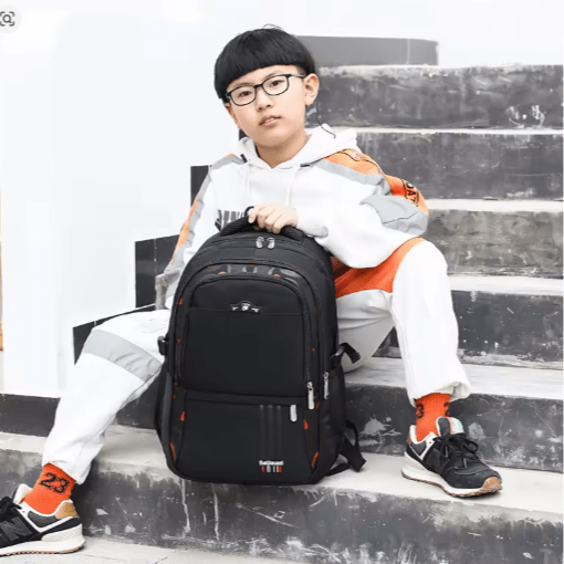 BAIJIAWEI School Bags Black-Red BAIJIAWEI - Backpack School Bag