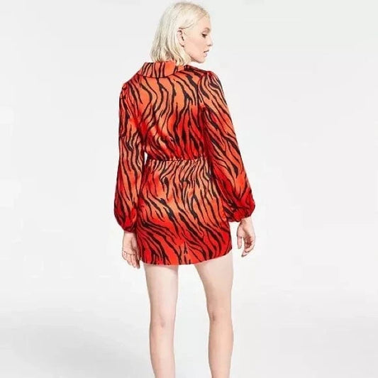 BAR III Womens Dress BAR III - Tiger-Print Mini Dress