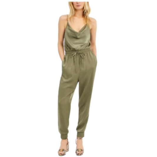 BAR III Womens Overall XXL / Green BAR III - Satin Jogger Jumpsuit