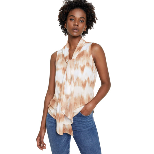 BAR III Womens Tops M / Multi-Color BAR III - Tie Dye Bow Blouse