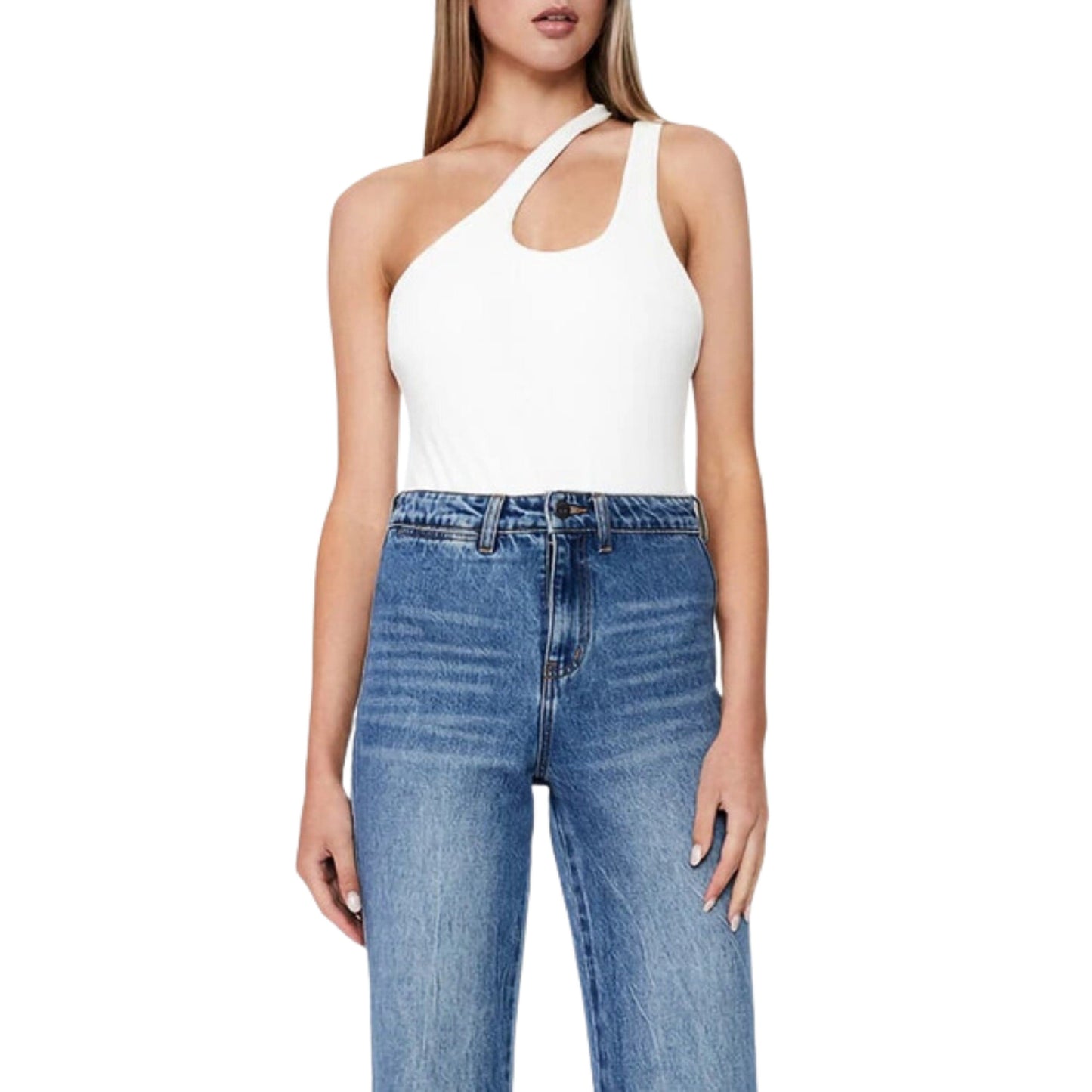 BARDOT Womens Tops XS / White BARDOT - One Shoulder Bodysuit