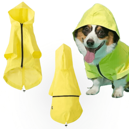 BARK Pet Accessories L / Yellow BARK - Dry Dog Hooded Yellow Raincoat