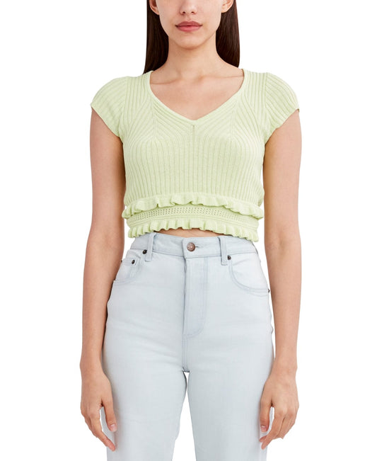 BCBG Womens Tops M / Green BCBG - Peplum Sweater Top