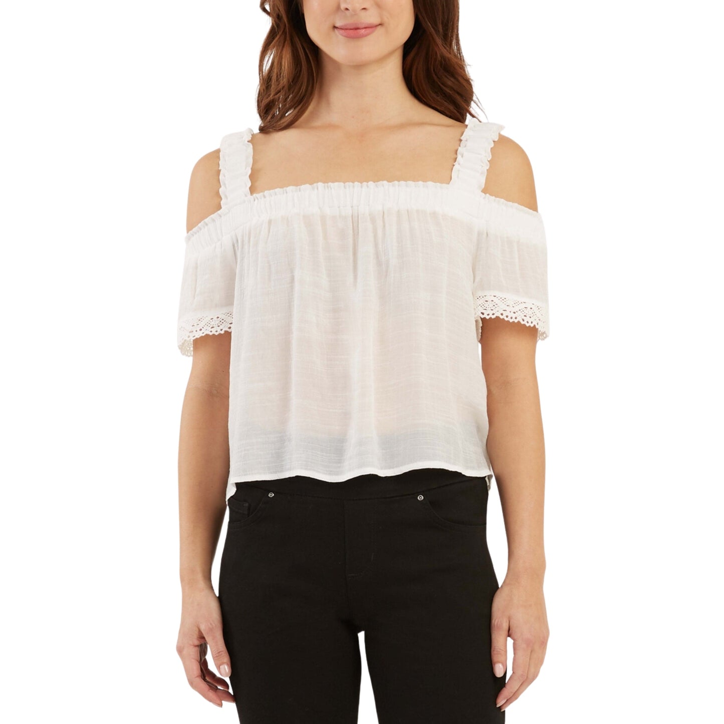 BCX Womens Tops M / White BCX - Short Sleeve Off the Shoulder Shirt