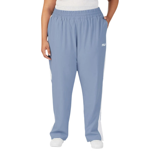 Beyond Marketplace Blue / XXXL FILA - Jovia Mid-Rise Contrast-Trim Track Pants