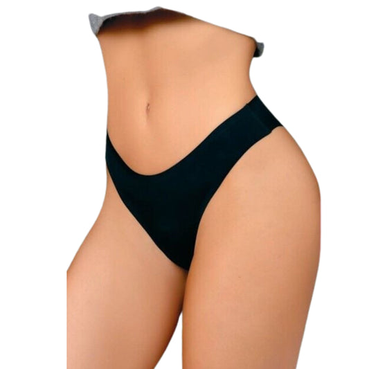 BEYOND Womens Underwear L / Black BEYOND - Floral Lace Bow Back Panty