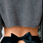 BEYOND Womens Underwear L / Black BEYOND - Floral Lace Bow Back Panty