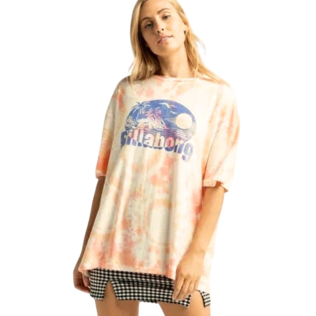 BILLABONG Womens Tops XS / Multi-Color BILLABONG - Oversized Graphic Tee