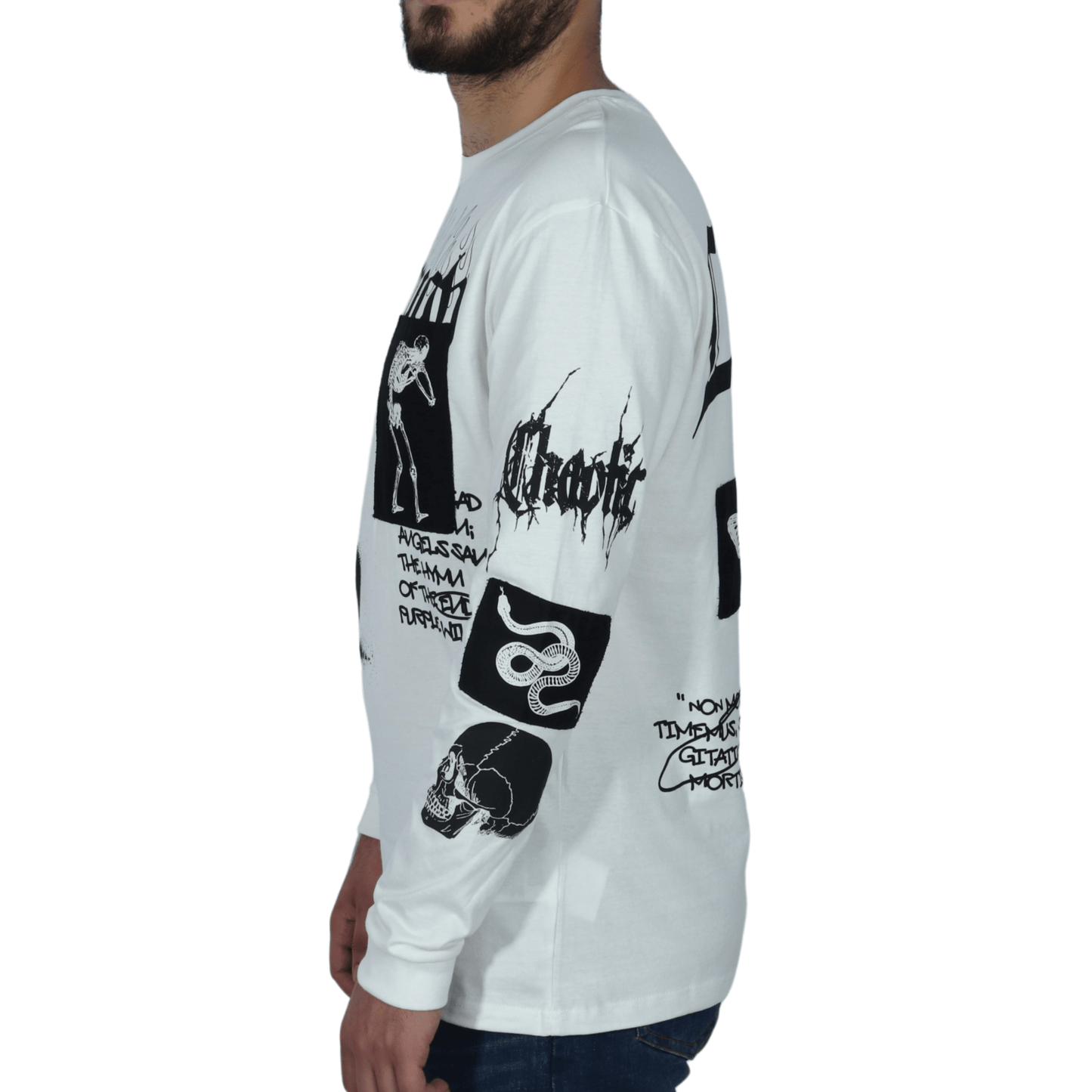 BLACK SQUAD Mens Tops BLACK SQUAD - All-Over Graphic Design T-Shirt