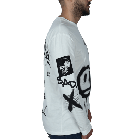 BLACK SQUAD Mens Tops BLACK SQUAD - All-Over Graphic Design T-Shirt