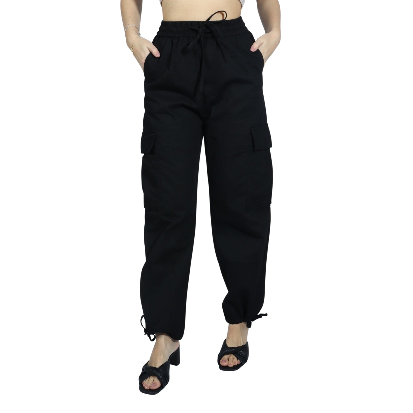 BLACKGTS Womens Bottoms M / Black BLACKGTS - Pull Over Cargo Pants