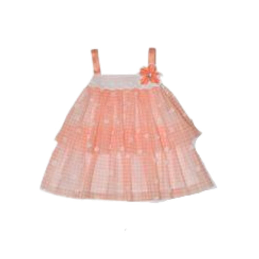 BLUEBERI BOULEVARD Baby Girl 24 Month / Coral BLUEBERI BOULEVARD - Baby -  Mesh Gingham Tiered Top