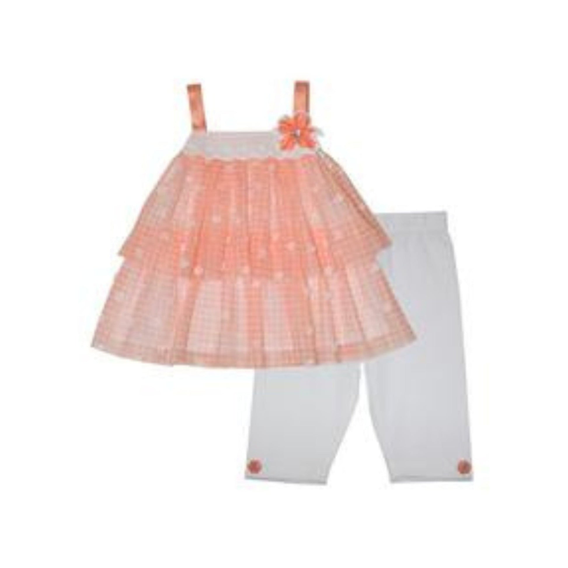 BLUEBERI BOULEVARD Baby Girl 12 Month / Multi-Color BLUEBERI BOULEVARD  - Baby -  Mesh Gingham Tiered Top and Bike Shorts, 2-Piece Set