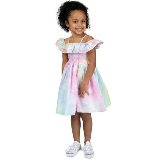 BONNIE BABY Baby Girl 18 Month / Multi-Color BONNIE BABY - Baby - Off-the-Shoulder Pastel Tie-Dye Dress