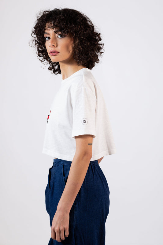 Boshies Crop Top White Verified Hobb حب Crop Top