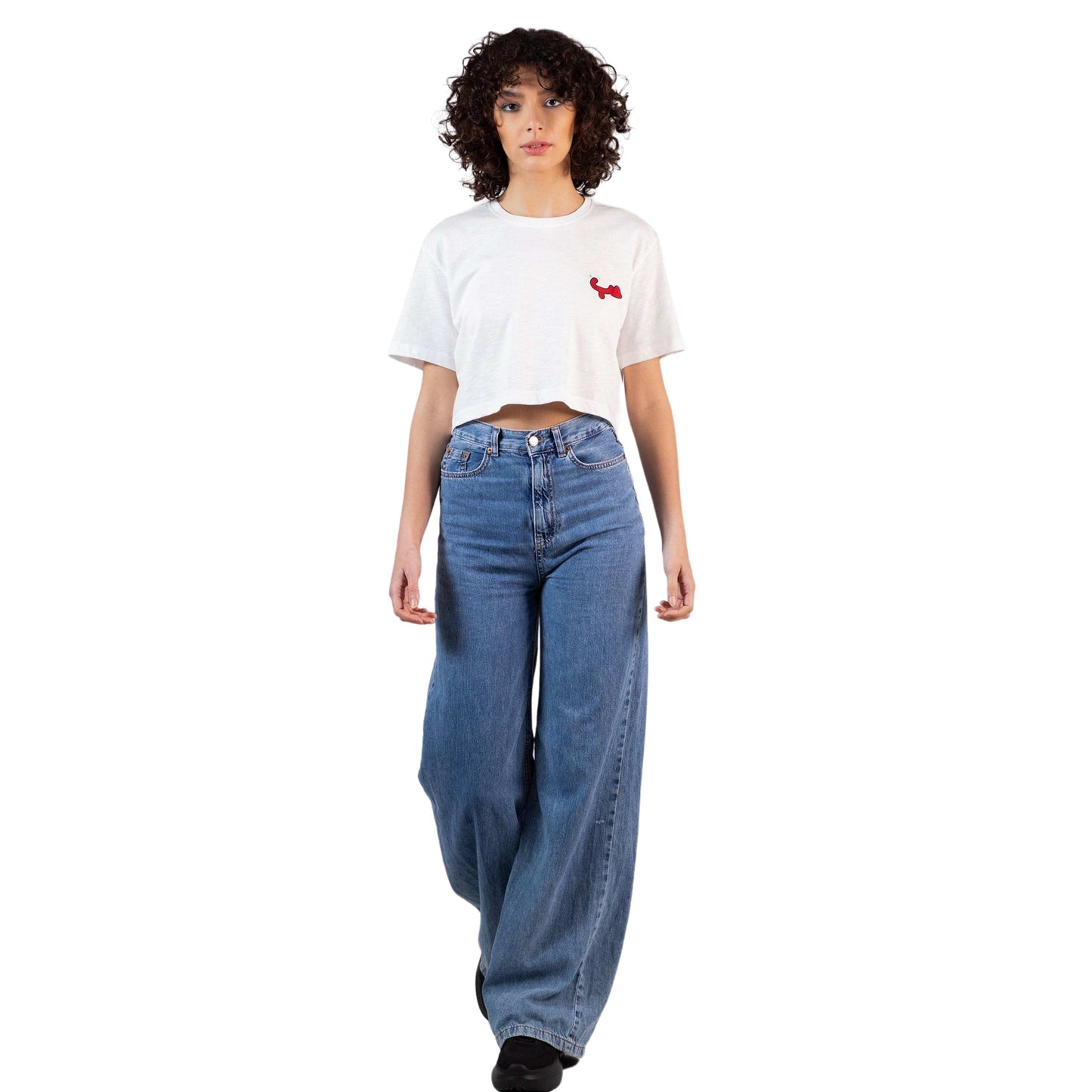 BOSHIES Womens Tops BOSHIES - White Side Hobb حب Crop Top