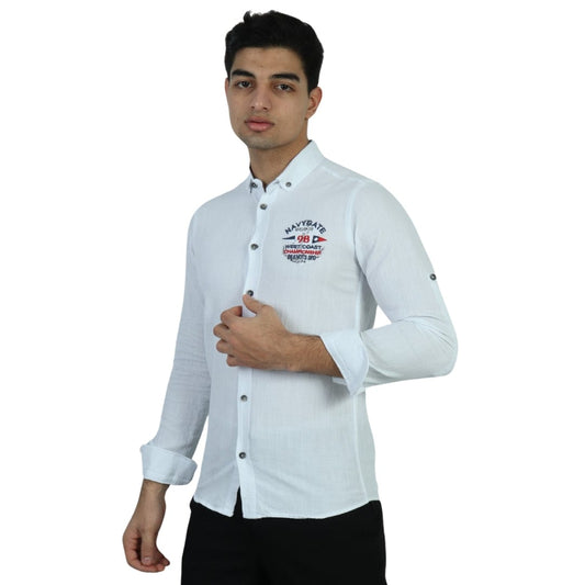 BOYCOTT M / White BOYCOTT - Front Embroidery Shirt