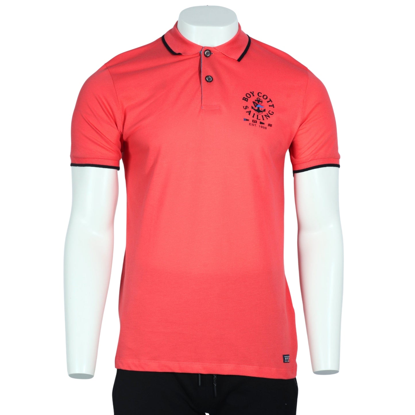 BOYCOTT Mens Tops L / Coral BOYCOTT - Chest Printed Polo