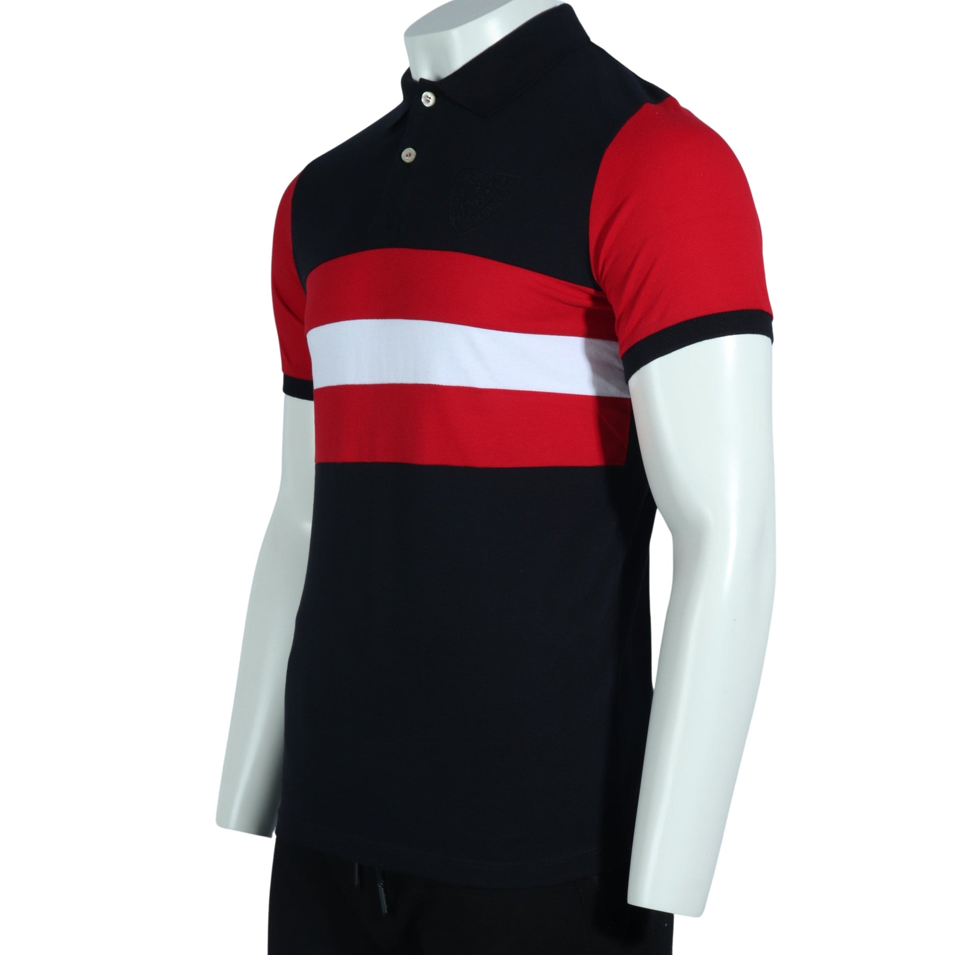 BOYCOTT Mens Tops BOYCOTT - Colorblocked Front Striped Polo