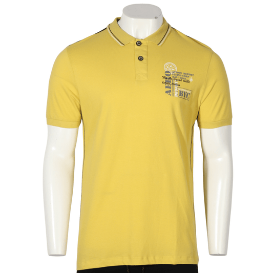 BOYCOTT Mens Tops S / Yellow BOYCOTT - Printed Polo T-Shirt